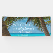 Tropical Beach Summer Palm Tree Brautparty Banner (Horizontal)