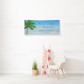 Tropical Beach Summer Palm Tree Brautparty Banner (Insitu)