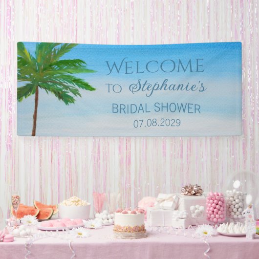 Tropical Beach Summer Palm Tree Brautparty Banner (Party)