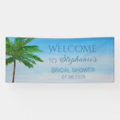 Tropical Beach Summer Palm Tree Brautparty Banner (Horizontal)