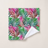 Tropical Beach Summer Palms Badhandtuch Set (Waschlappen)