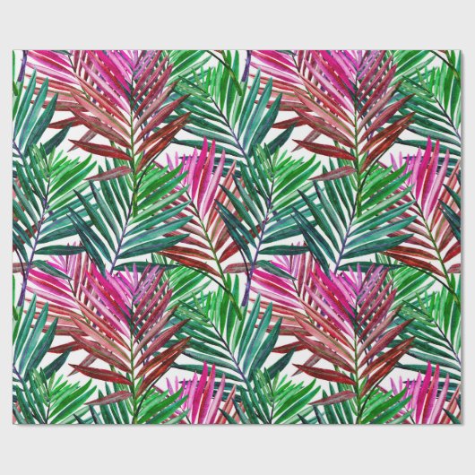Tropical Beach Summer Palms Geschenkpapier (Flach)