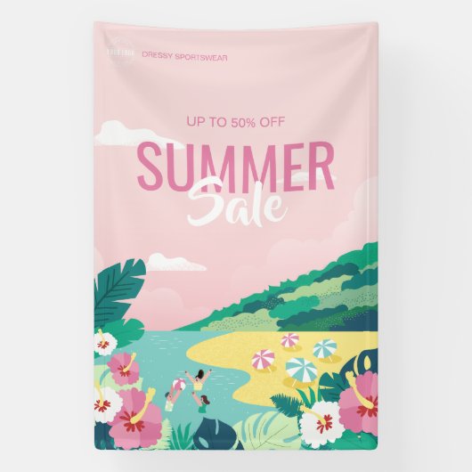 Tropical Beach Summer Sale Business Ads Banner (Vertikal)