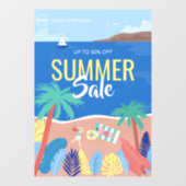 Tropical Beach Summer Sale Business Ads Fensteraufkleber (Blatt)