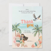 Tropical Beach Summer Surf Geburtstag Danke Karte (Vorderseite)