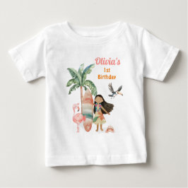 Tropical Beach Summer Surf Sea 1. Geburtstagskind Baby T-shirt
