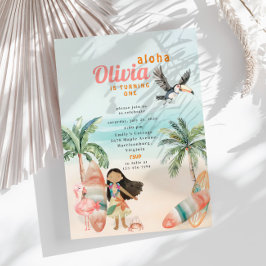 Tropical Beach Summer Surf Sea 1. Geburtstagskind Einladung