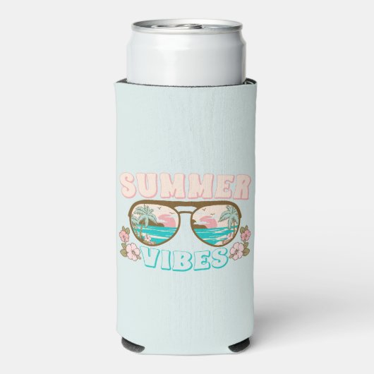 Tropical Beach Summer Vibes Selters Dosenkühler (Seltzer Rückseite)