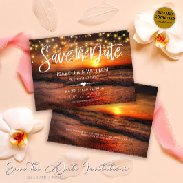 Tropical Beach Summer Wedding retten Sie die Date  Einladung