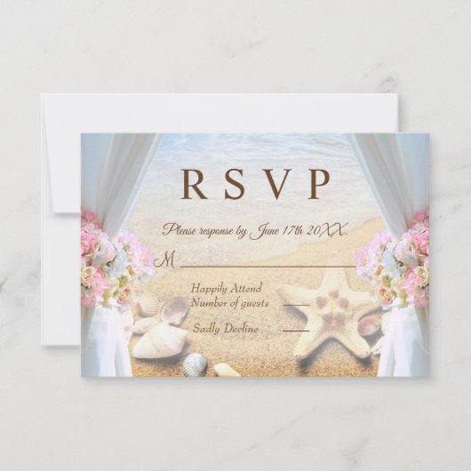 Tropical Beach Summer Wedfish RSVP Card Einladung (Vorderseite)