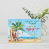 Tropical Beach Summer Weihnachten Party Einladung (Stehend Vorderseite)