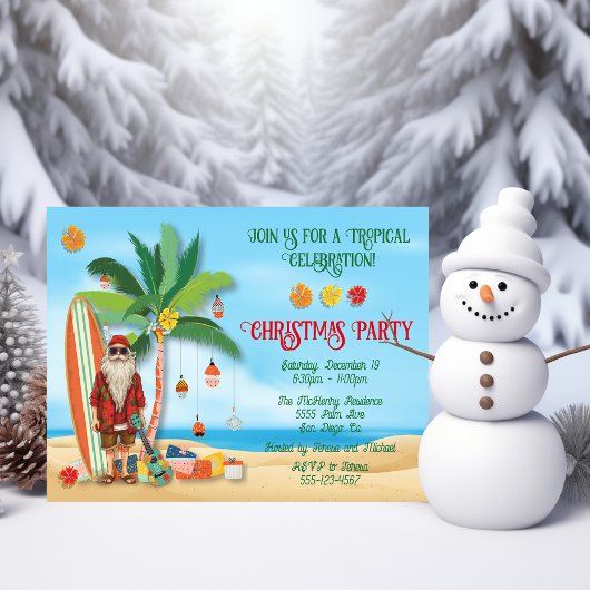 Tropical Beach Summer Weihnachten Party Einladung