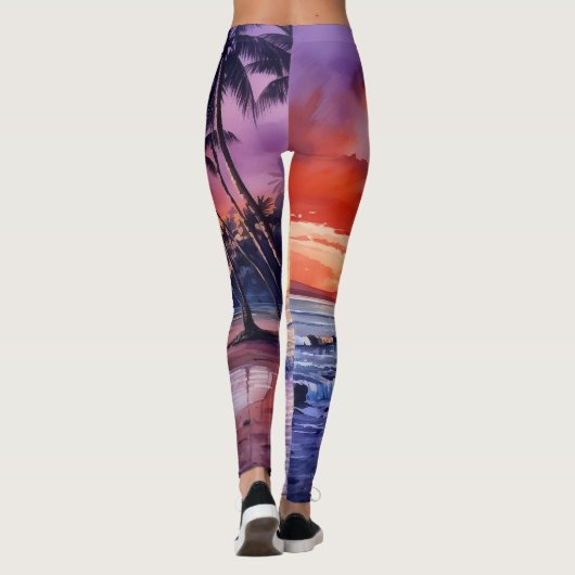 Tropical Beach Sunset #1 Leggings (Rückseite)