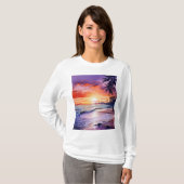 Tropical Beach Sunset #1 Women's Long Sleeve T-Shi T-Shirt (Vorne ganz)