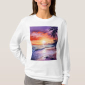 Tropical Beach Sunset #1 Women's Long Sleeve T-Shi T-Shirt (Vorderseite)