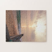 Tropical Beach Sunset Boat Puzzle (Horizontal)