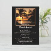 Tropical Beach Sunset Bridal Dusche Einladung (Stehend Vorderseite)