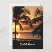 Tropical Beach Sunset Bridal Dusche Einladung (Rückseite)