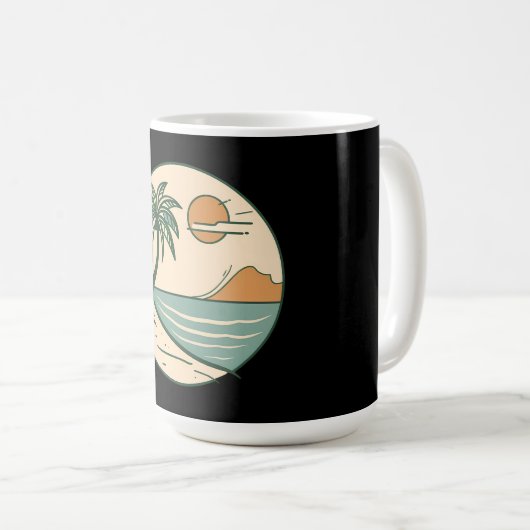 Tropical Beach Sunset Coffee Mug Kaffeetasse (VorderseiteRechts)