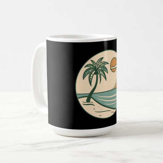 Tropical Beach Sunset Coffee Mug Kaffeetasse (Vorderseite Links)