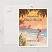 Tropical Beach Sunset Destination Wedding Postcard Postkarte (Vorne/Hinten)