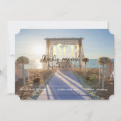 Tropical Beach Sunset Floral Arbor UAWG Einladung (Vorderseite)