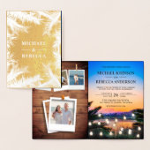Tropical Beach Sunset Foto Collage Einladung (Anzeige)