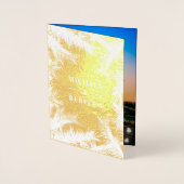 Tropical Beach Sunset Foto Collage Einladung (Vorderseite)