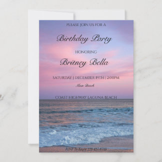 Tropical Beach Sunset Geburtstagsparty Einladung