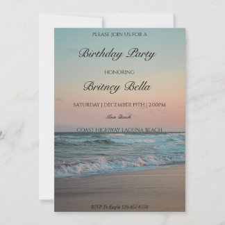 Tropical Beach Sunset Geburtstagsparty Einladung