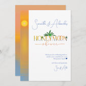 Tropical Beach Sunset Honeymoon Fund Dusche Dankeskarte (Vorne/Hinten)