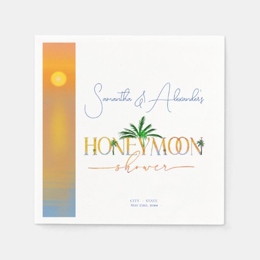 Tropical Beach Sunset Honeymoon Fund Dusche Serviette (Vorderseite)