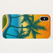 Tropical Beach Sunset iPhone X Phone Case (Rückseite (Horizontal))