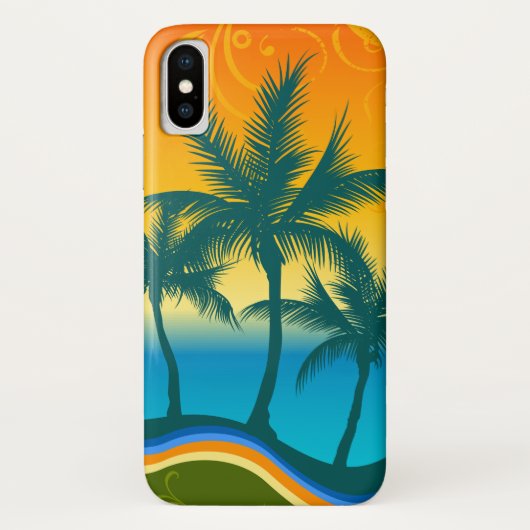 Tropical Beach Sunset iPhone X Phone Case (Rückseite)