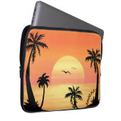 Tropical Beach Sunset Palm Tree Silhouette Art Laptopschutzhülle (Vorne Rechts)