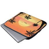 Tropical Beach Sunset Palm Tree Silhouette Art Laptopschutzhülle (Vorne Knopf)