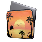 Tropical Beach Sunset Palm Tree Silhouette Art Laptopschutzhülle (Vorderseite Links)