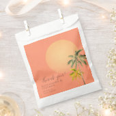 Tropical Beach Sunset & Palmen Minimale Hochzeit Geschenktütchen (Ausgeschnitten)
