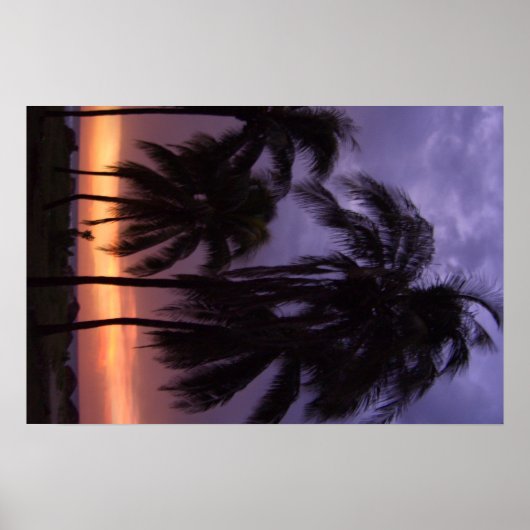 Tropical Beach Sunset Poster (Vorne)