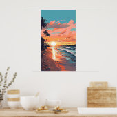 Tropical Beach Sunset Poster (Küche)
