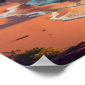 Tropical Beach Sunset Poster (Ecke)