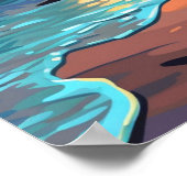 Tropical Beach Sunset Poster (Ecke)