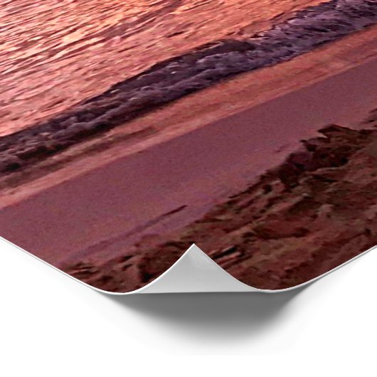 Tropical Beach Sunset Poster (Ecke)