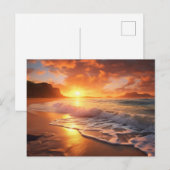 Tropical Beach Sunset Postkarte (Vorne/Hinten)