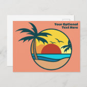 Tropical Beach Sunset Postkarte (Vorne/Hinten)