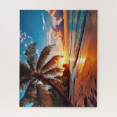 Tropical Beach Sunset Puzzle (Vertikal)