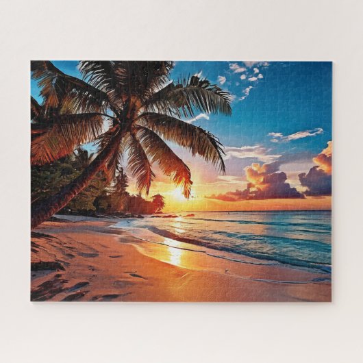 Tropical Beach Sunset Puzzle (Horizontal)