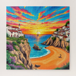 Tropical Beach Sunset Puzzle