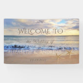 Tropical Beach Sunset, Seastar Wedding Banner (Horizontal)