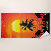 Tropical Beach Sunset Strandtuch (Vorderseite)